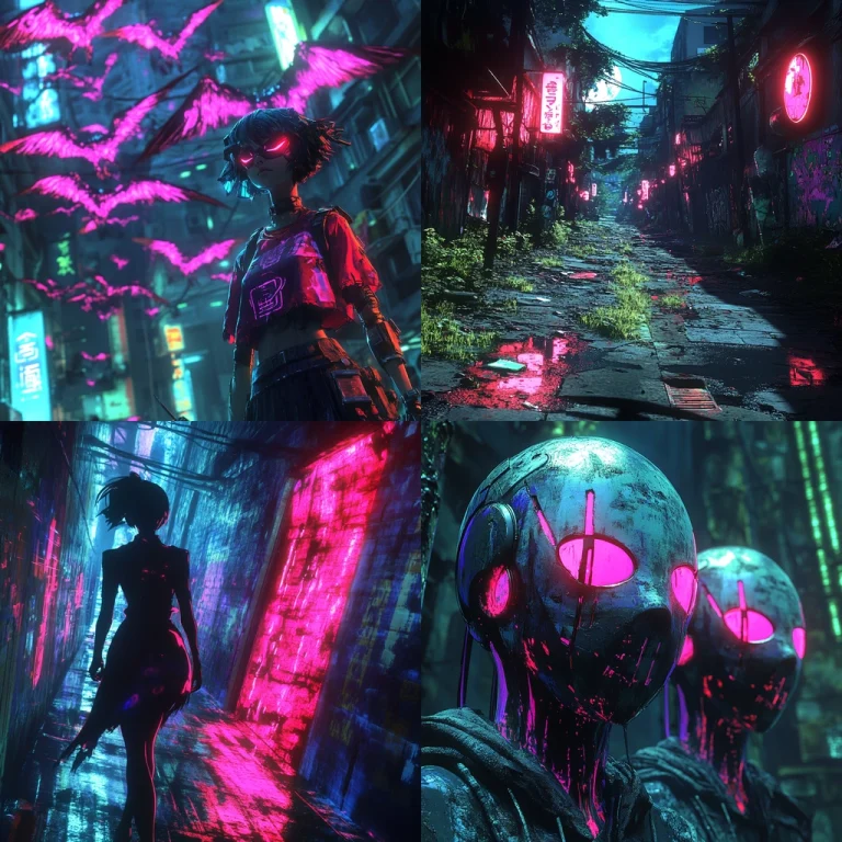 Neon Noir Cyberpunk Glow - Midjourney style sref code
