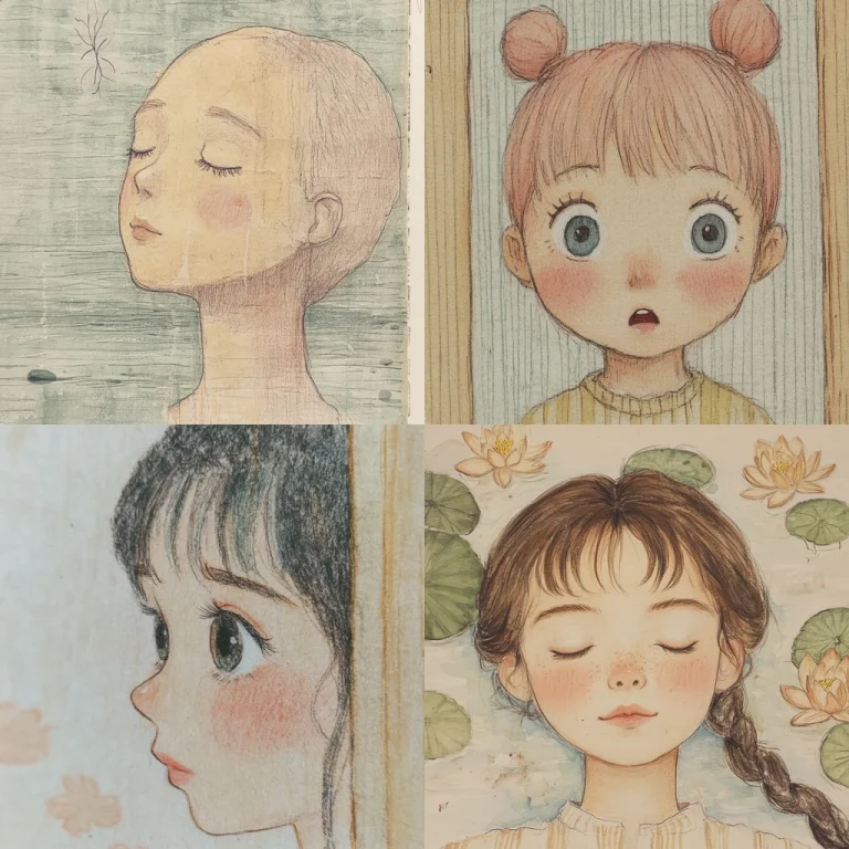 Pastel Line Art with Texture - Midjourney style sref code