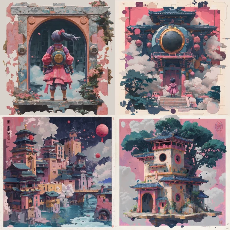 Pink Architectural Fantasy - Midjourney style sref code