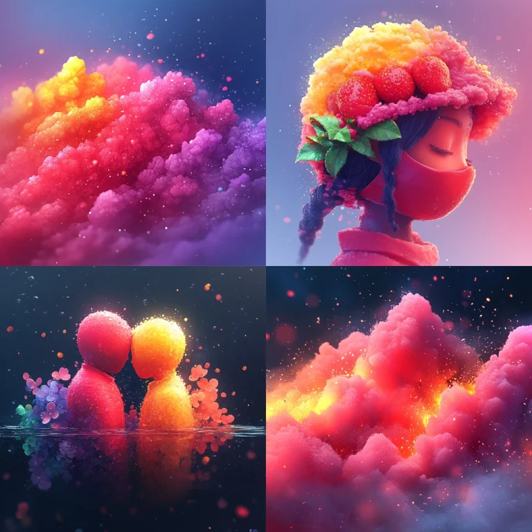 Vivid Soft Clouds with Neon Glow - Midjourney style sref code