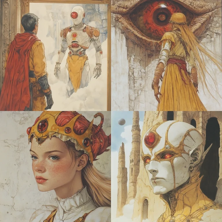 Textured Sepia Robotic Vision - Midjourney style sref code