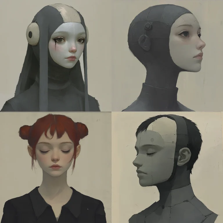 Muted Gray Portraits with Accents - Midjourney style sref code