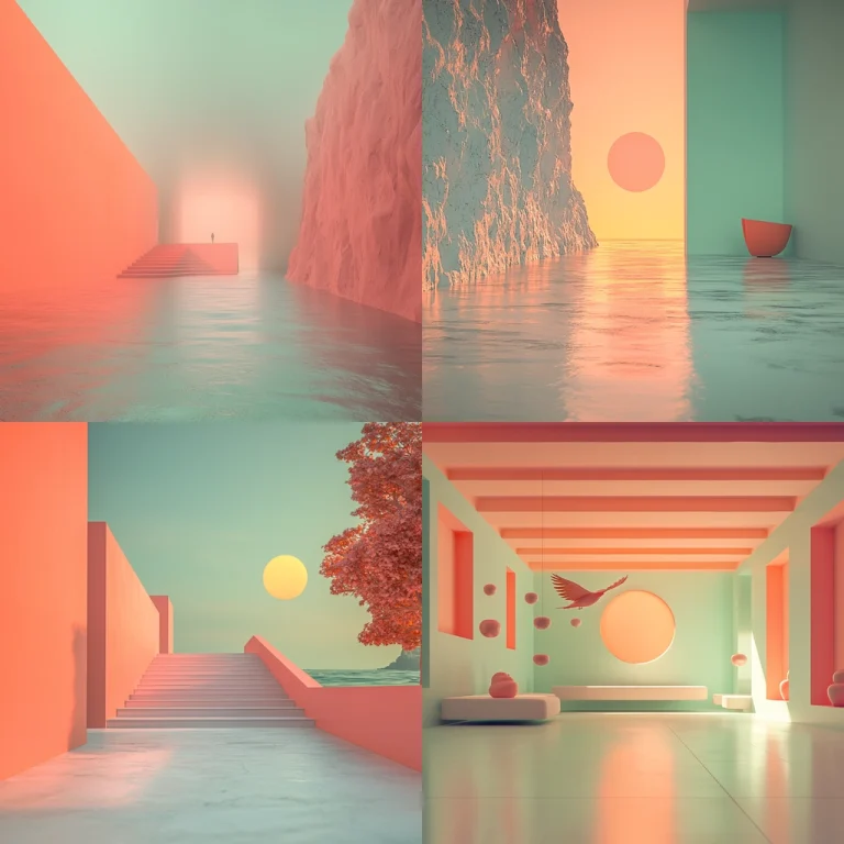 Pastel Geometric Serenity - Midjourney style sref code