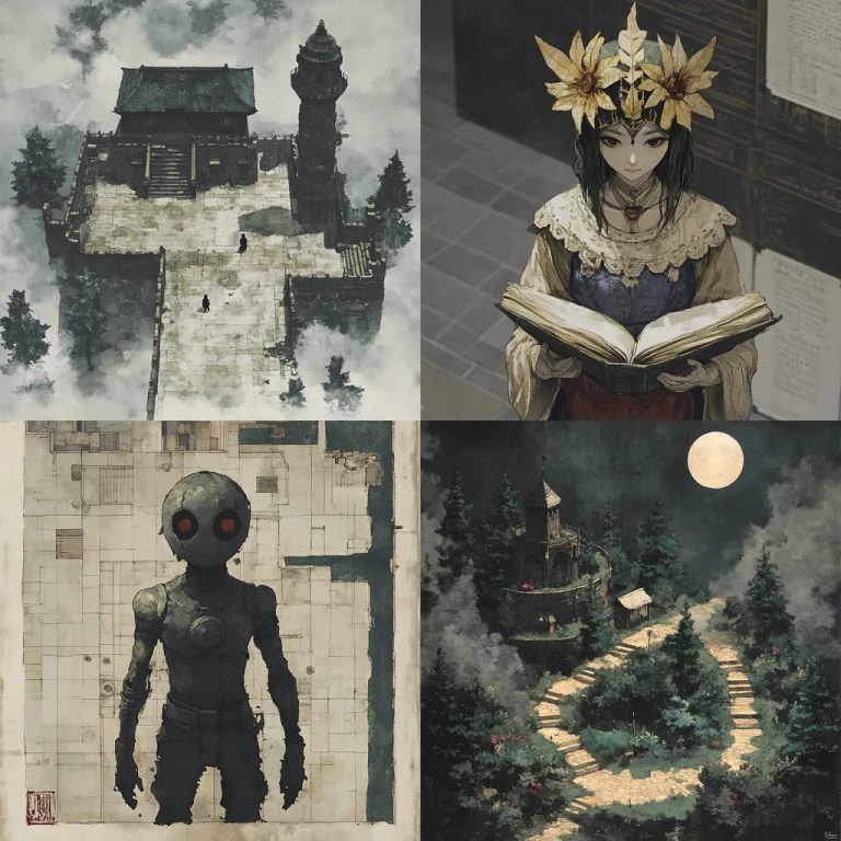 Muted Architectural Gothic - Midjourney style sref code