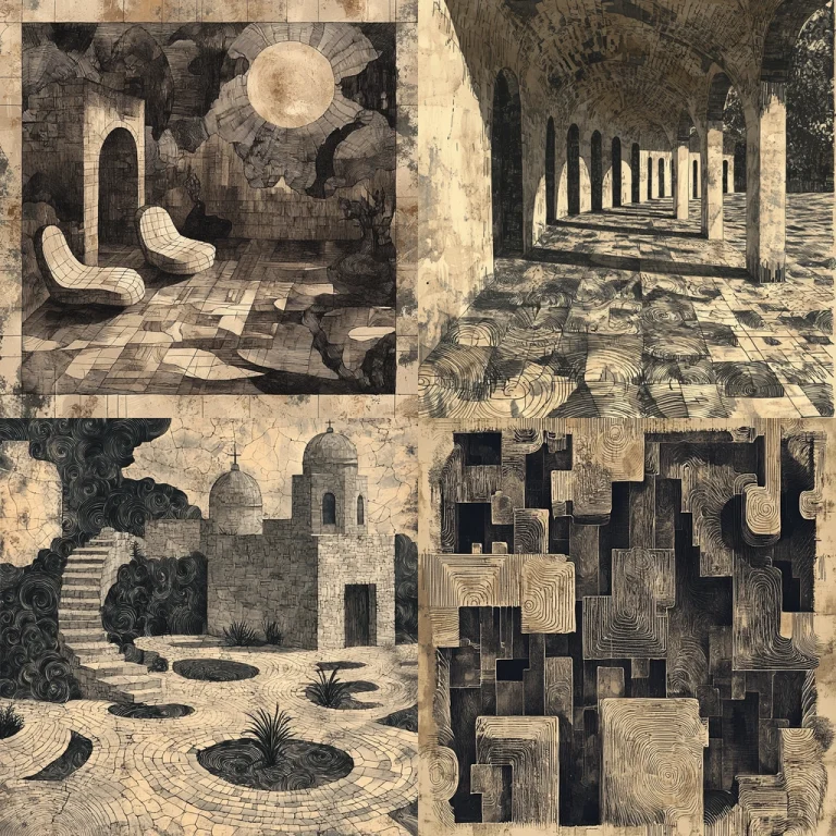 Monochrome Texture Geometry - Midjourney style sref code