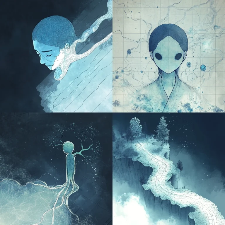 Cool Tone Ink Illustration - Midjourney style sref code