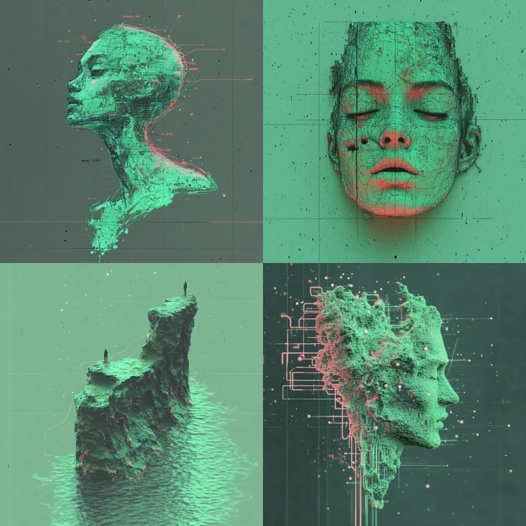 Neon Cyber Green Texture - Midjourney style sref code