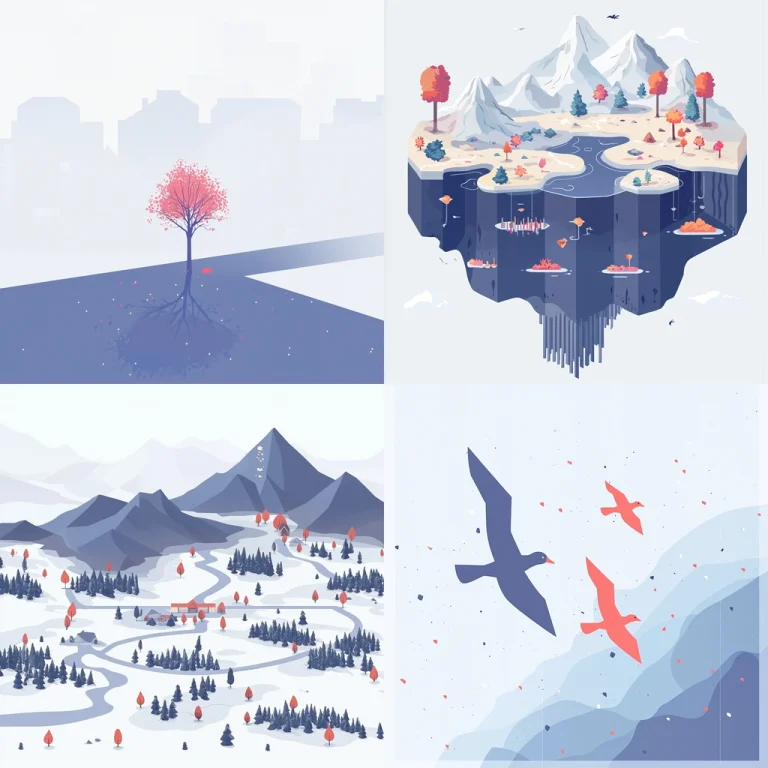 Cyan Indigo Minimalism - Midjourney style sref code