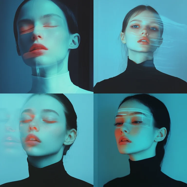 Cool Cyan Contrast Portraiture - Midjourney style sref code