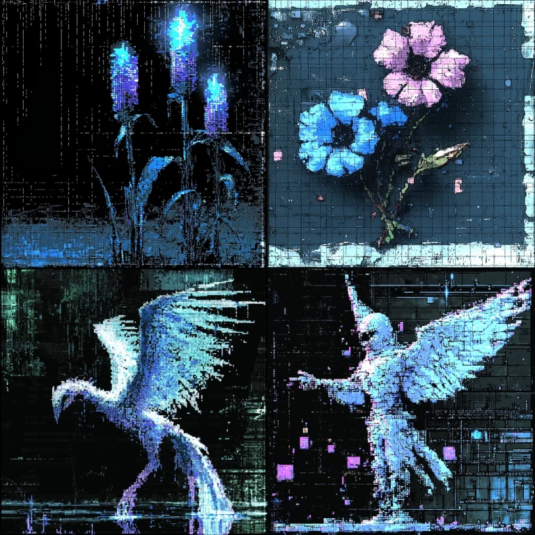 Neon Pixel Cyber Contrast - Midjourney style sref code