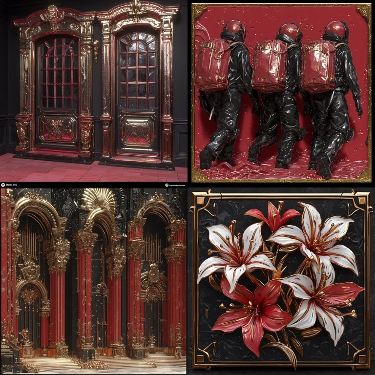 Baroque Red-Gold Contrast - Midjourney style sref code