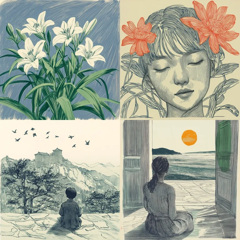 Floral Monochrome Sketch - Midjourney style sref code