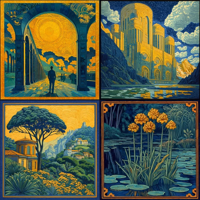 Detailed Architectural and Natural Contrast - Midjourney style sref code