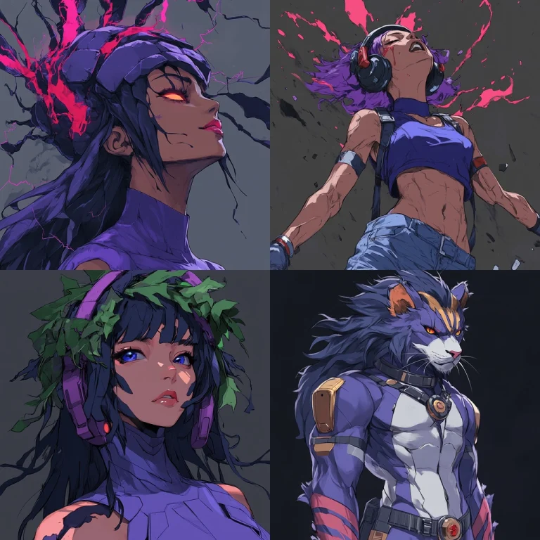 Vivid Anime with Neon Accents - Midjourney style sref code