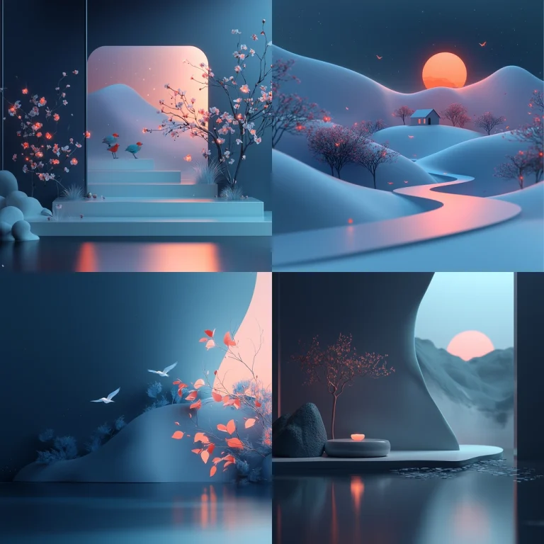 Cool Hues with Sunset Glow - Midjourney style sref code