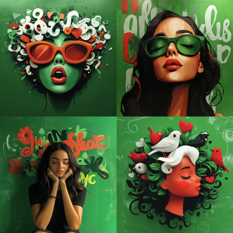 Vibrant Green Pop Fusion - Midjourney style sref code