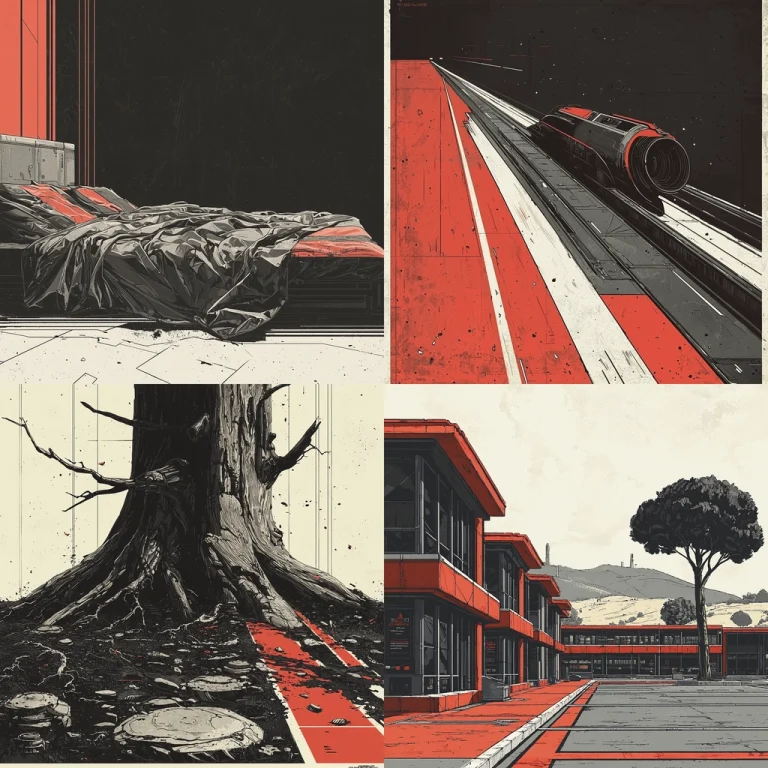 Red and Monochrome Contrast - Midjourney style sref code