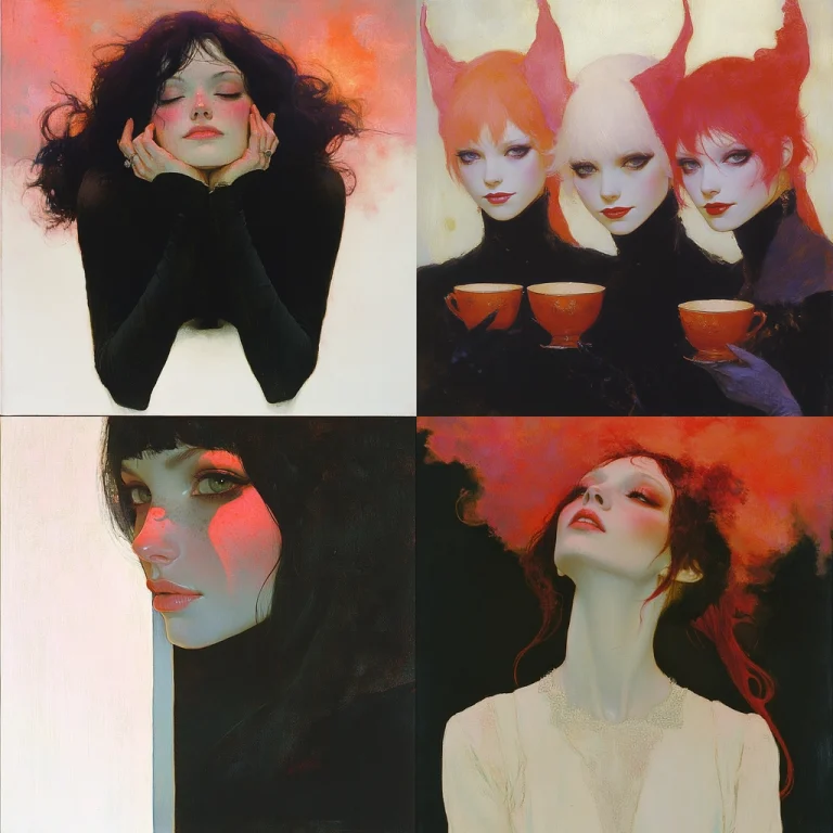 Indigo Dark with Fiery Contrast - Midjourney style sref code