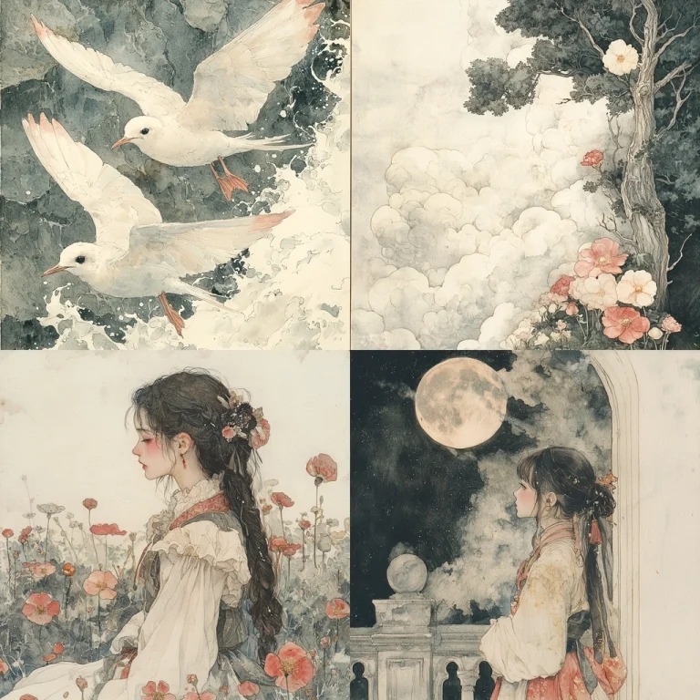 Soft Ink Dreamscape - Midjourney style sref code