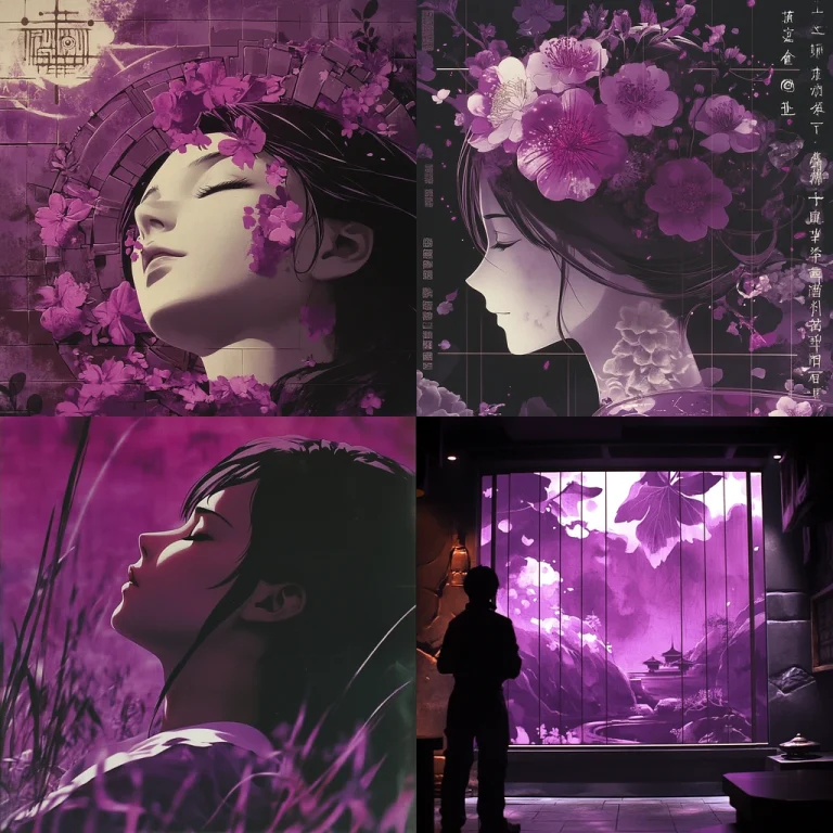 Violet Floral Contrast - Midjourney style sref code