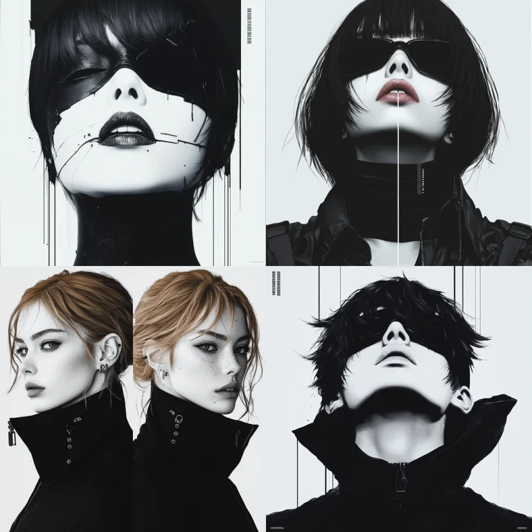 High Contrast Dark Portraiture - Midjourney style sref code