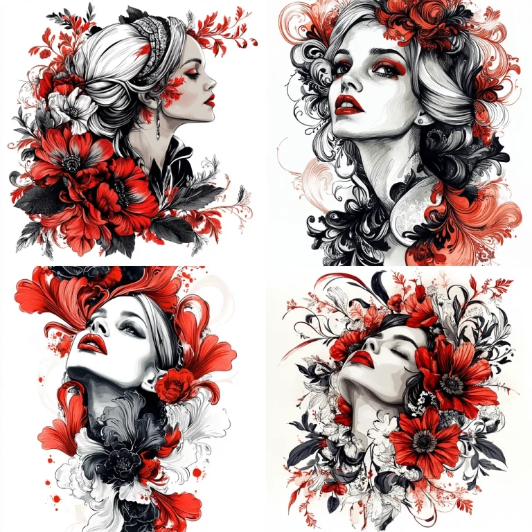 Floral Contrast Fusion - Midjourney style sref code