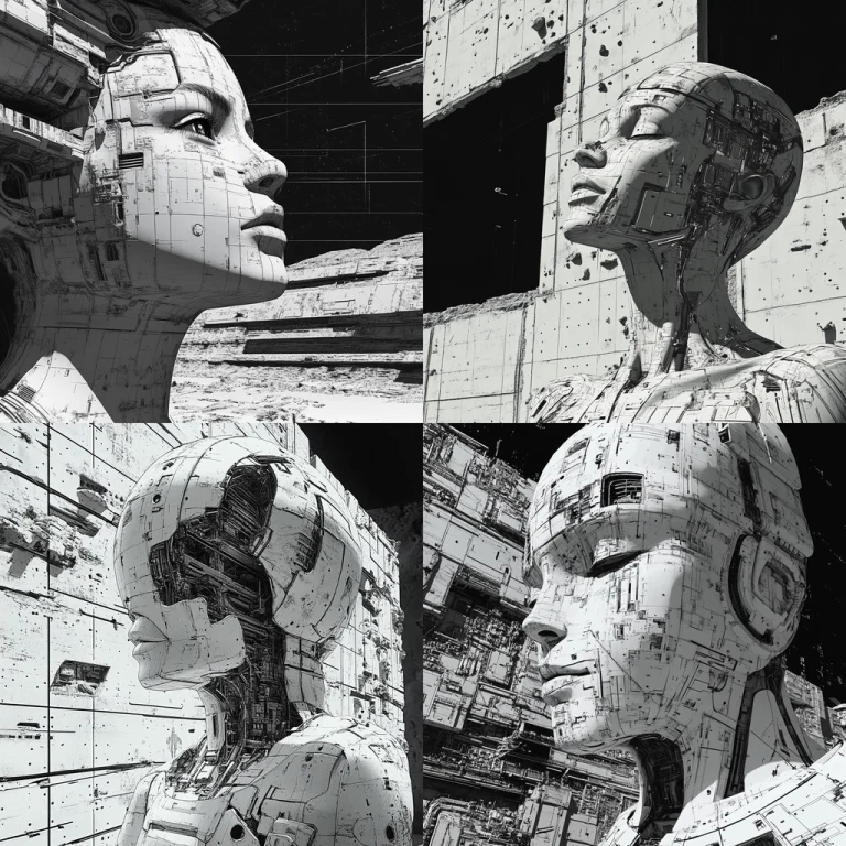 Monochrome Robotic Texture - Midjourney style sref code