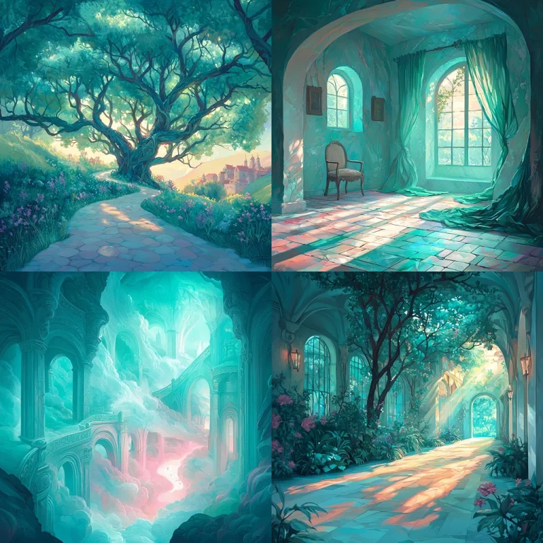 Soft Cyan Light Play - Midjourney style sref code