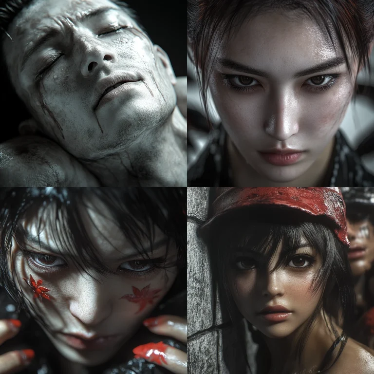 Saturated Dark Palette with Textured Details - Midjourney style sref code