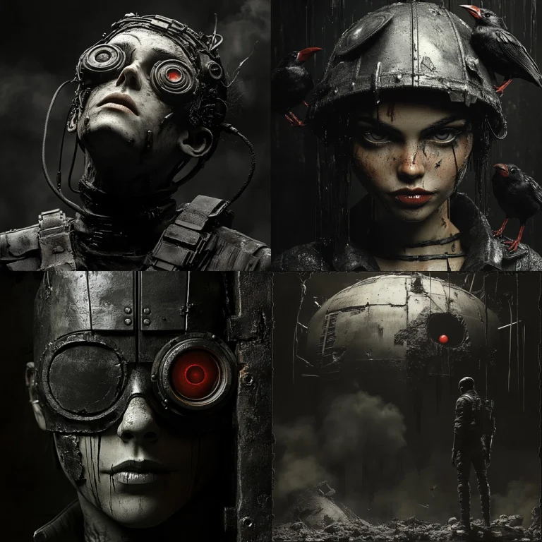 Dark Monochrome Textured Contrast - Midjourney style sref code