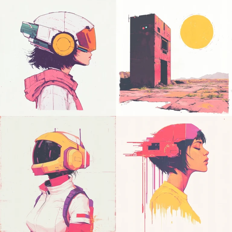 Retro Neon Pop Illustration - Midjourney style sref code