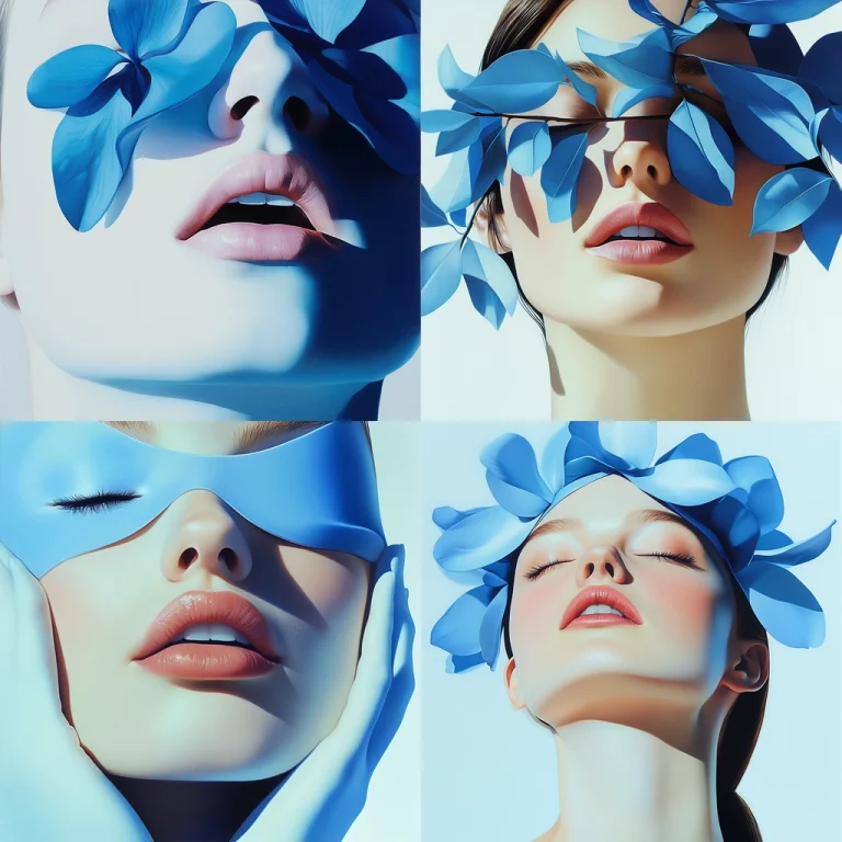 Radiant Blue Floral Focus - Midjourney style sref code