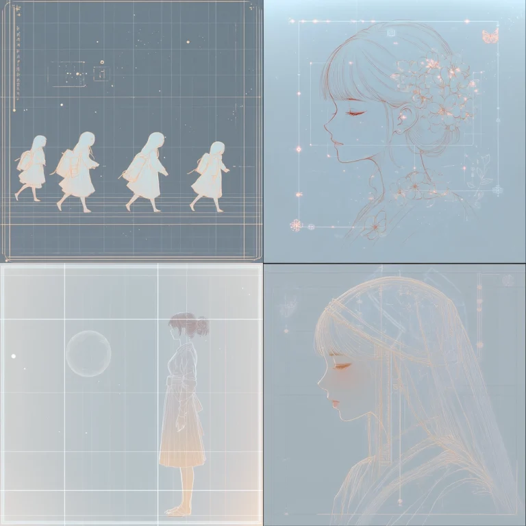 Soft Cyan Line Art - Midjourney style sref code