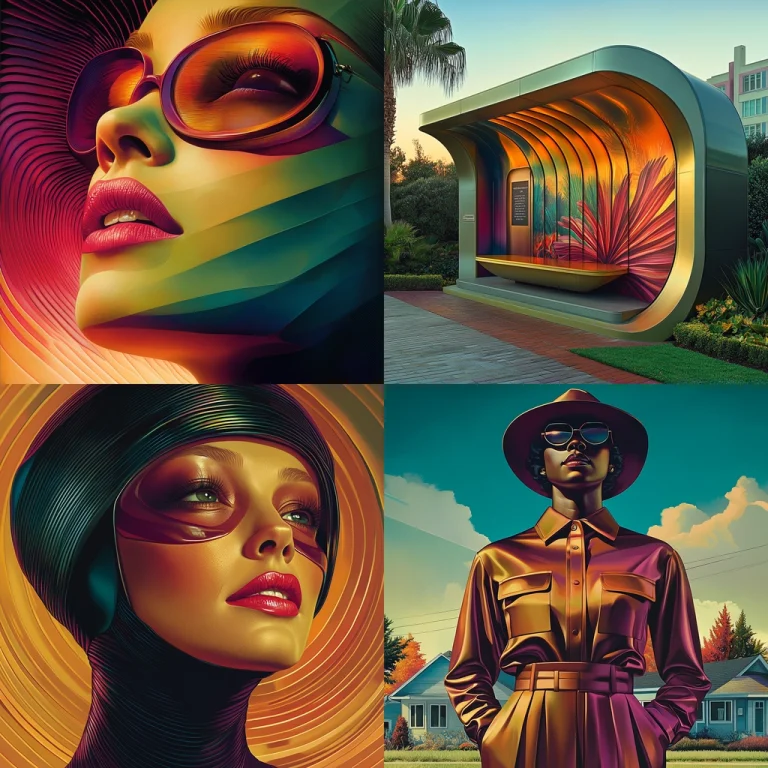 Vibrant Modernism with Fluorescent Hues - Midjourney style sref code