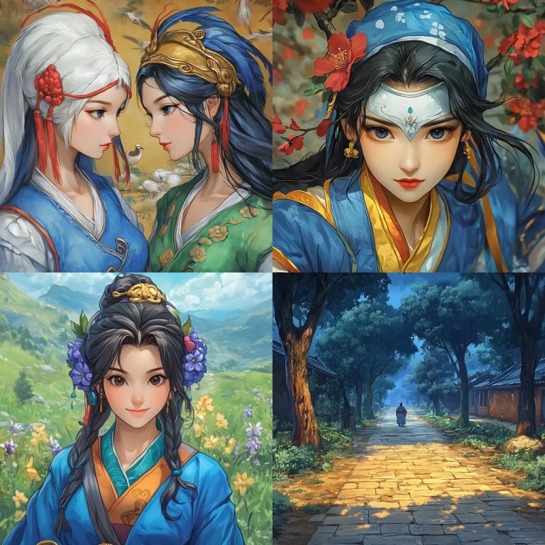 Vibrant Colorful Traditional Scenes - Midjourney style sref code