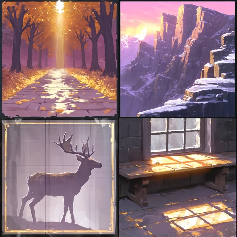 Purple and Golden Light Play - Midjourney style sref code