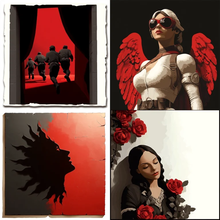 High Contrast Red Shadow - Midjourney style sref code