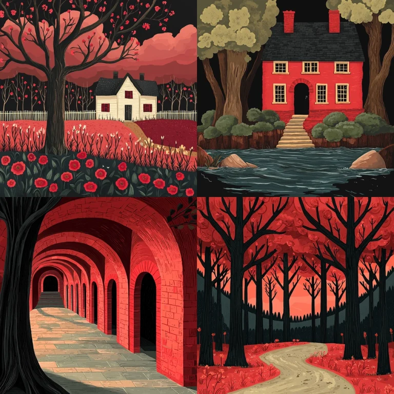 Red Dominant with Natural Textures - Midjourney style sref code