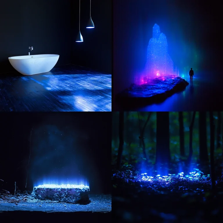 Blue Neon Light Effect - Midjourney style sref code