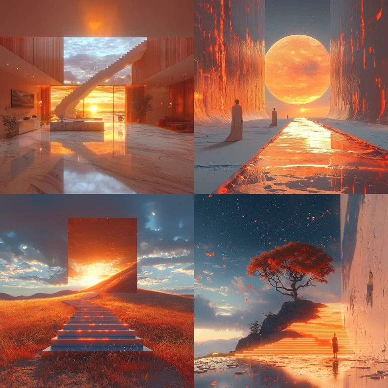 Luminous Gradient with Reflective Surfaces - Midjourney style sref code