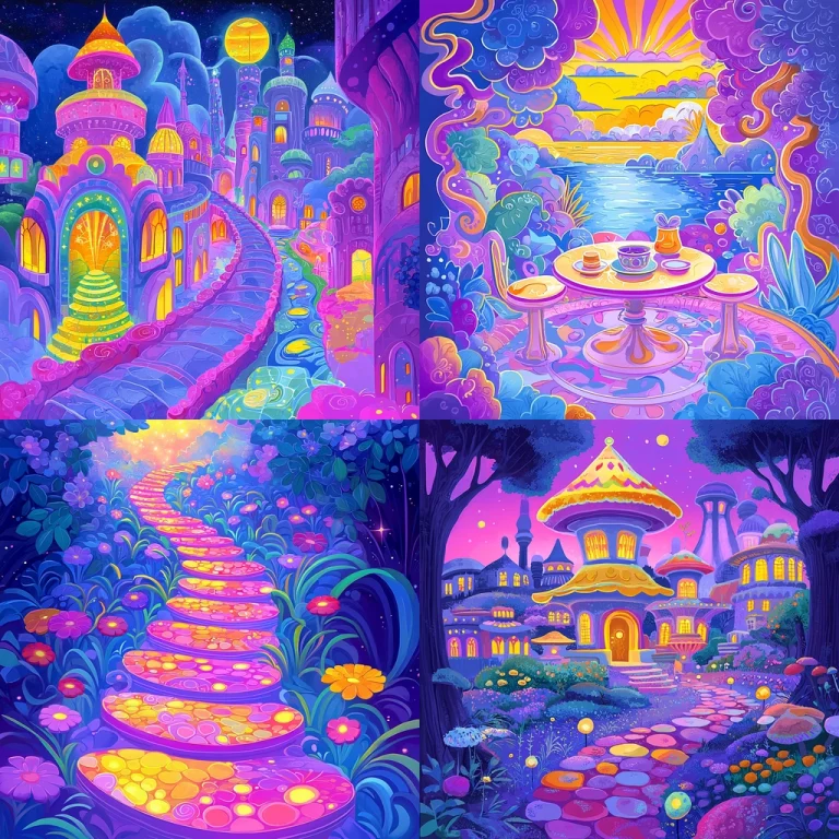 Vibrant Psychedelic Colorscape - Midjourney style sref code
