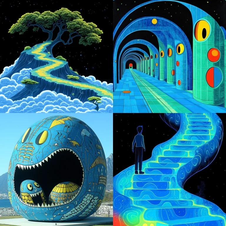 Blue Rendering with Neon Highlights - Midjourney style sref code