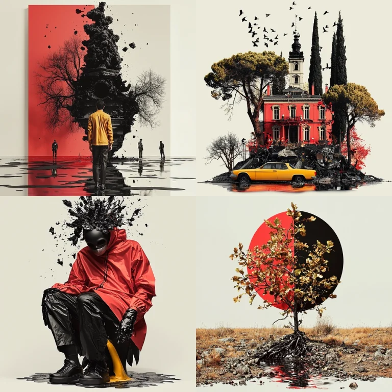 Red and Black Contrast - Midjourney style sref code