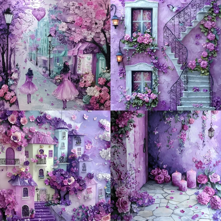 Lavender Bloom Textured Fantasy - Midjourney style sref code