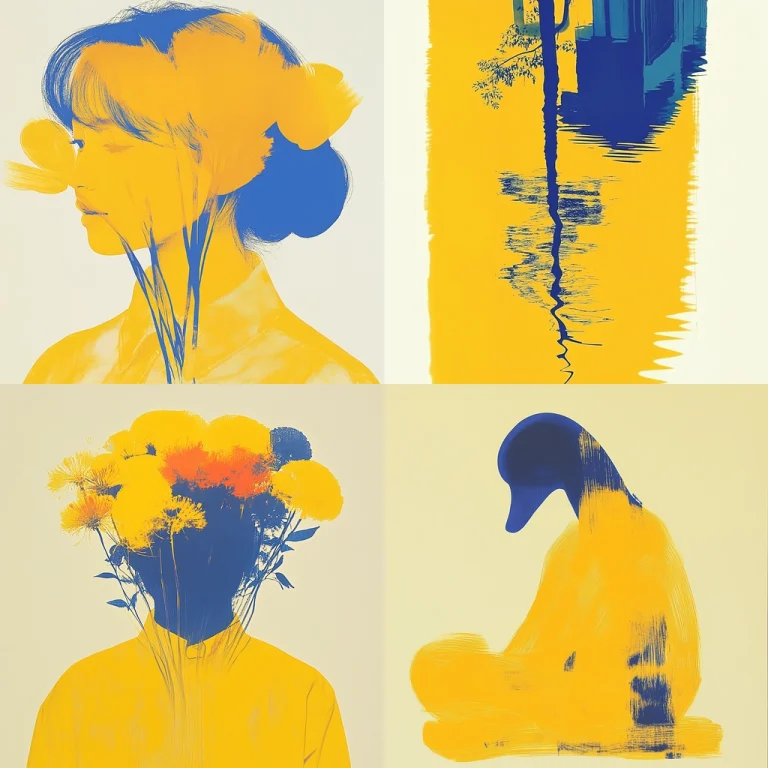 Vibrant Brushstroke Yellow Contrast - Midjourney style sref code