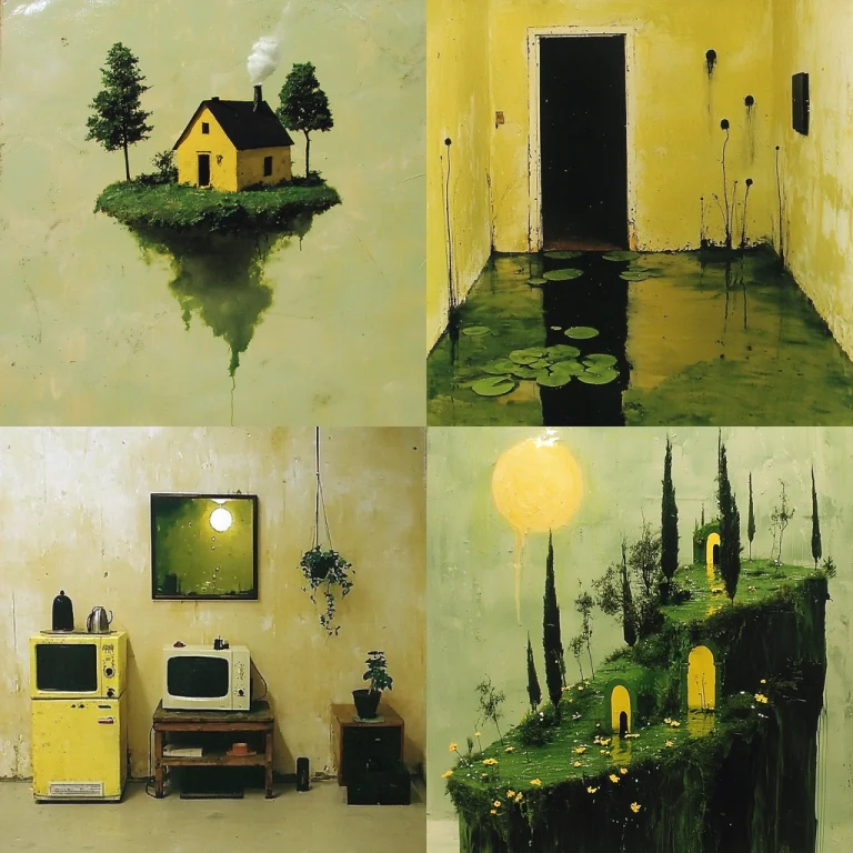 Yellow Reflection with Dark Contrast - Midjourney style sref code