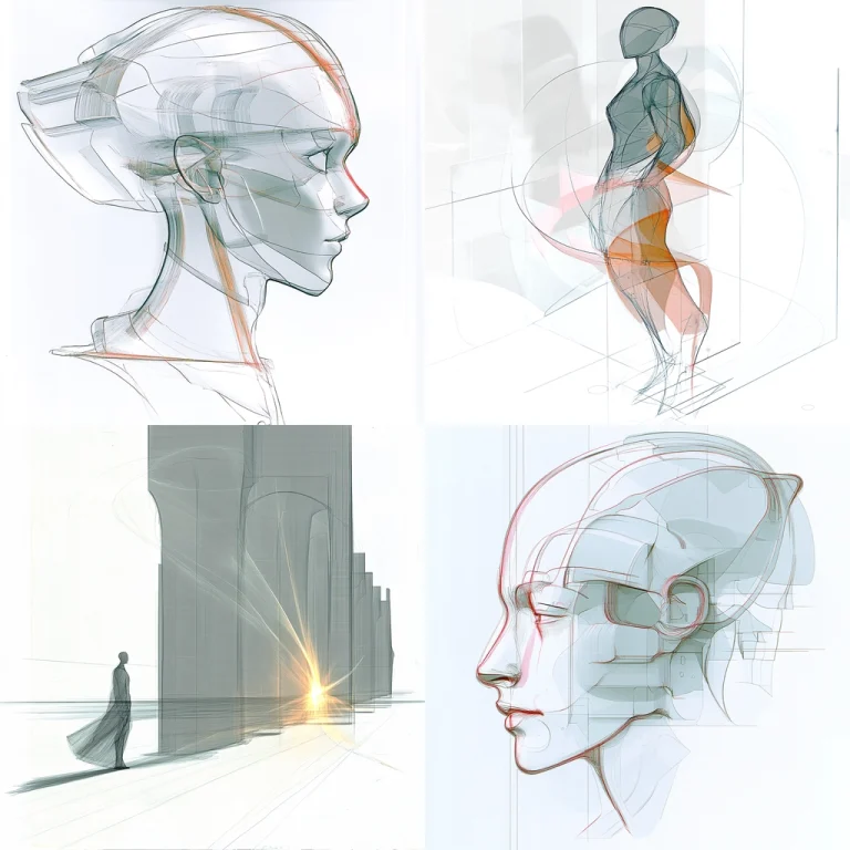 Sketchy Line with Futuristic Glow - Midjourney style sref code