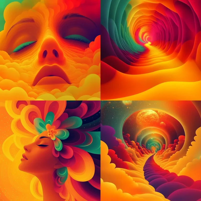 Vibrant Gradient Tunnel Forms - Midjourney style sref code