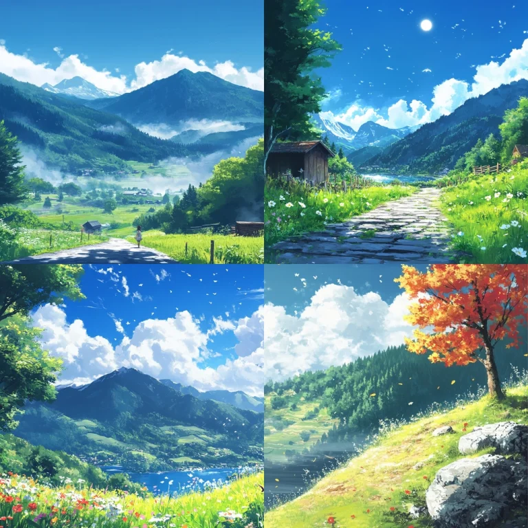 Bright Blue Pastoral View - Midjourney style sref code