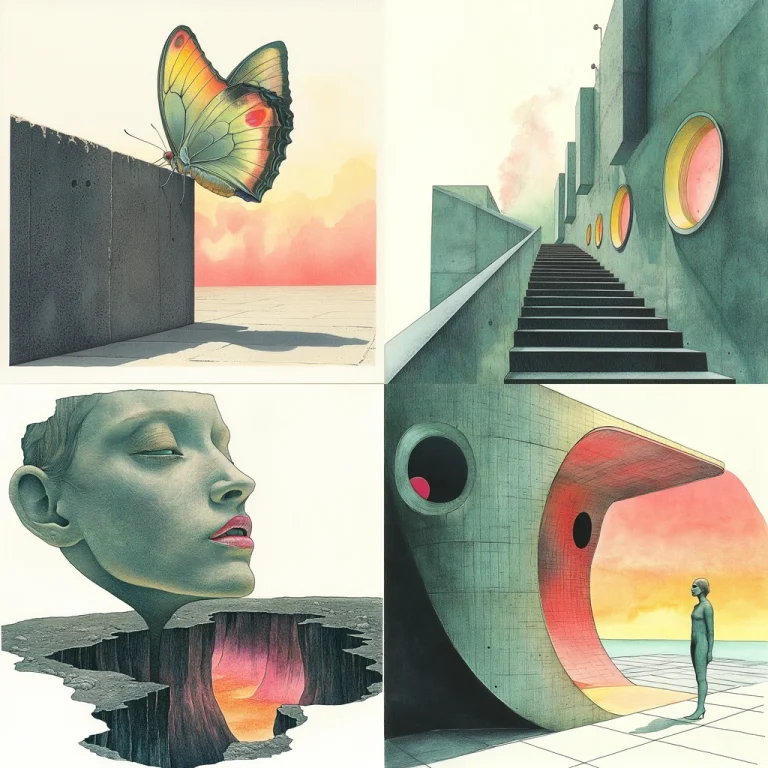 Soft Gradient Concrete and Pastel Realism - Midjourney style sref code